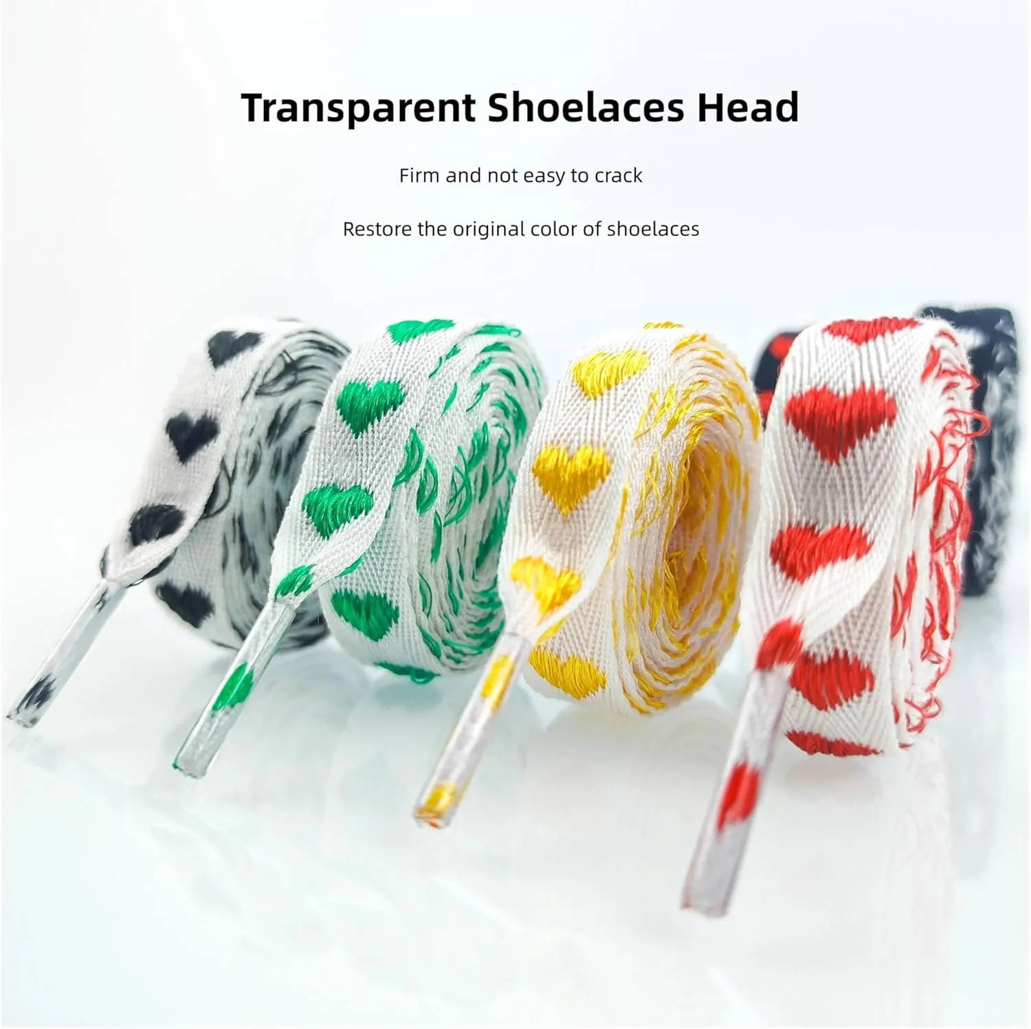 3pairs Flat Love Heart Shoelaces Webbing Shoe Laces For Sneakers Width 1.2cm Canvas Casual Shoelace Women Men