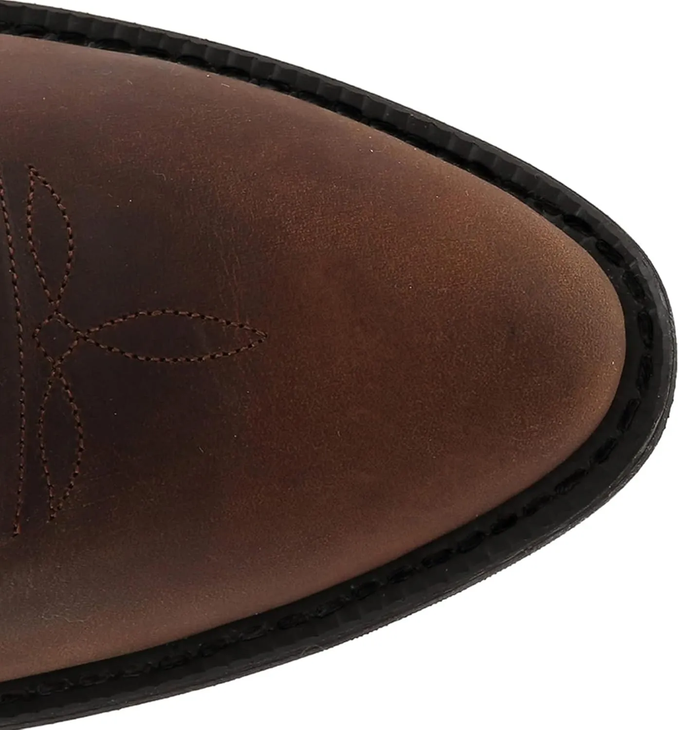 ADMLZQQ Mens Classic Durable Round Toe Embroidered Western Rodeo Cowboy Boots
