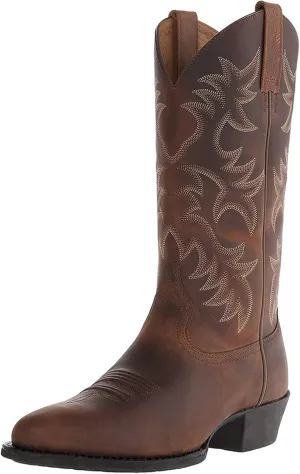 ADMLZQQ Mens Classic Durable Round Toe Embroidered Western Rodeo Cowboy Boots