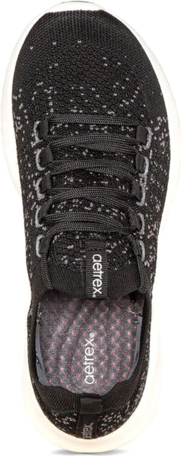 Aetrex Women's Carly Orthopedic Arch Support Knit Sneakers for Women- Plantar Fasciitis Relief Women Sneakers W/ Lace Up