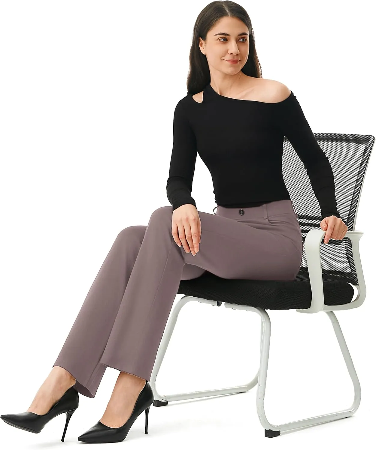 AFITNE Women's Yoga Dress Pants 2025 Spring Stretchy Work Slacks Straight Leg Business Office Casual Pants