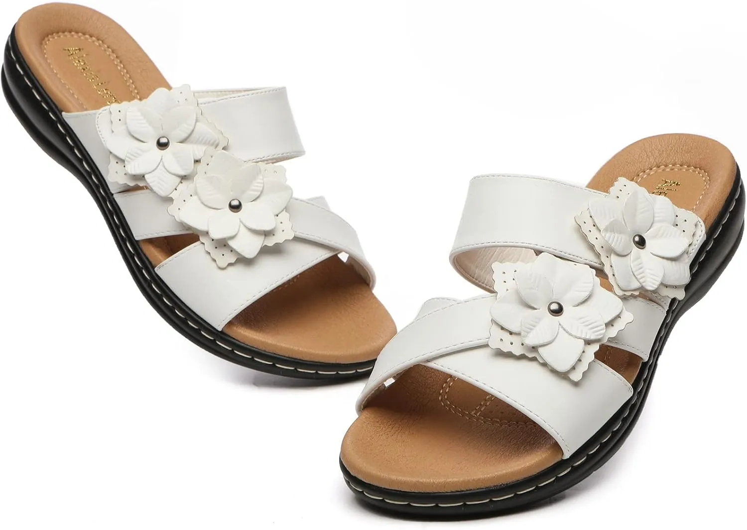 Alexis Leroy Comfortable Insole Buckle Strap Vamp Women's Wedge Sandals