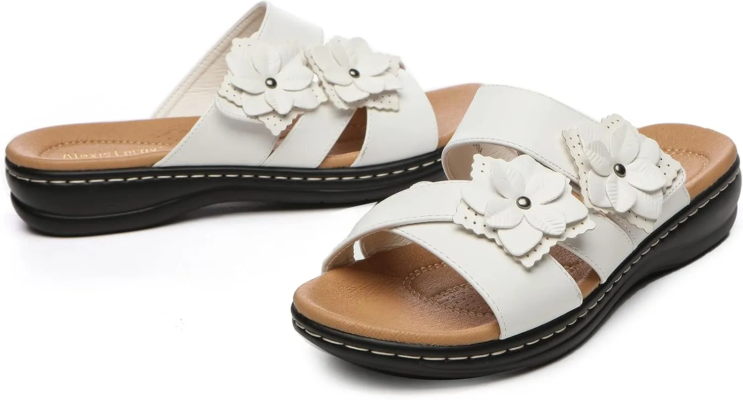 Alexis Leroy Comfortable Insole Buckle Strap Vamp Women's Wedge Sandals