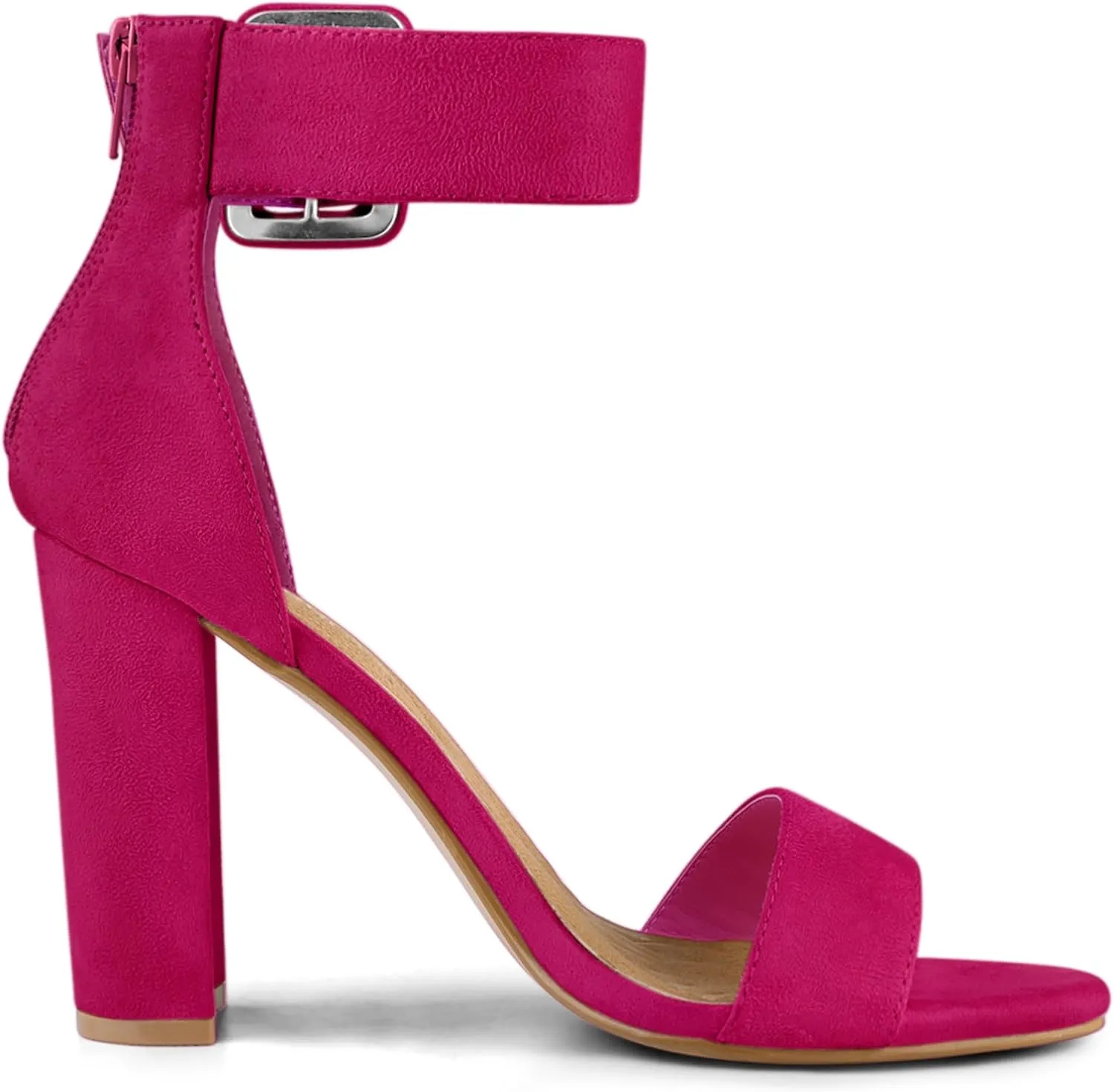 Allegra K Women's Ankle Strap Block High Heel Sandals