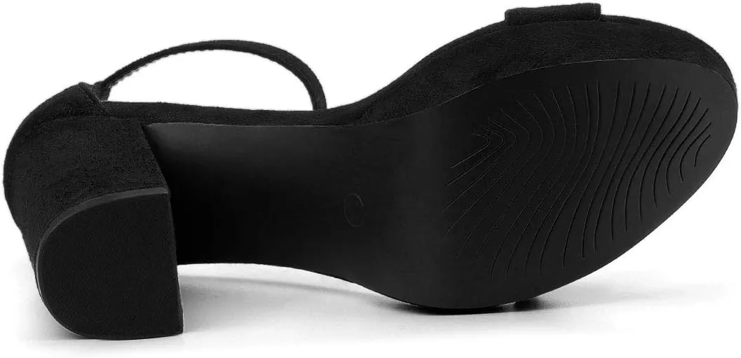 Allegra K Women's Ankle Strap Platform Chunky Heels Sandals