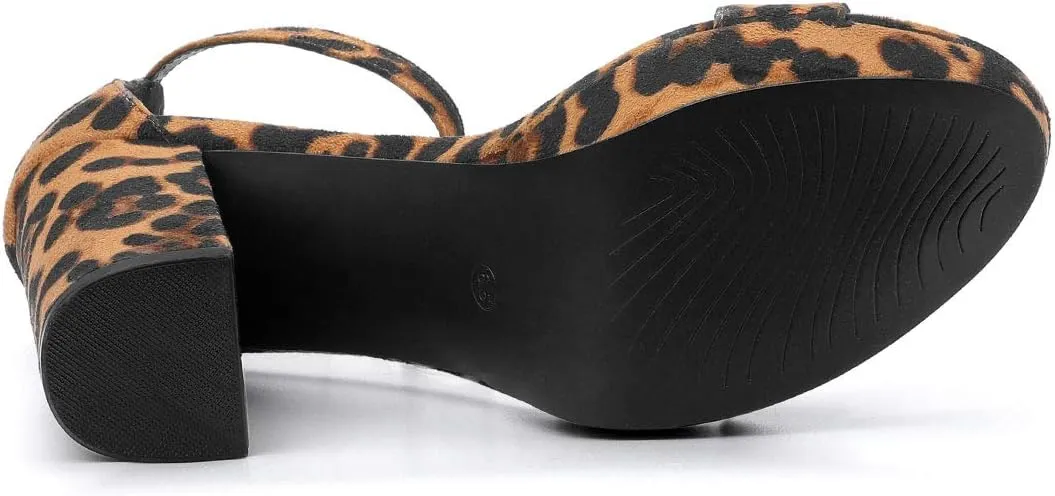 Allegra K Women's Ankle Strap Platform Chunky Heels Sandals