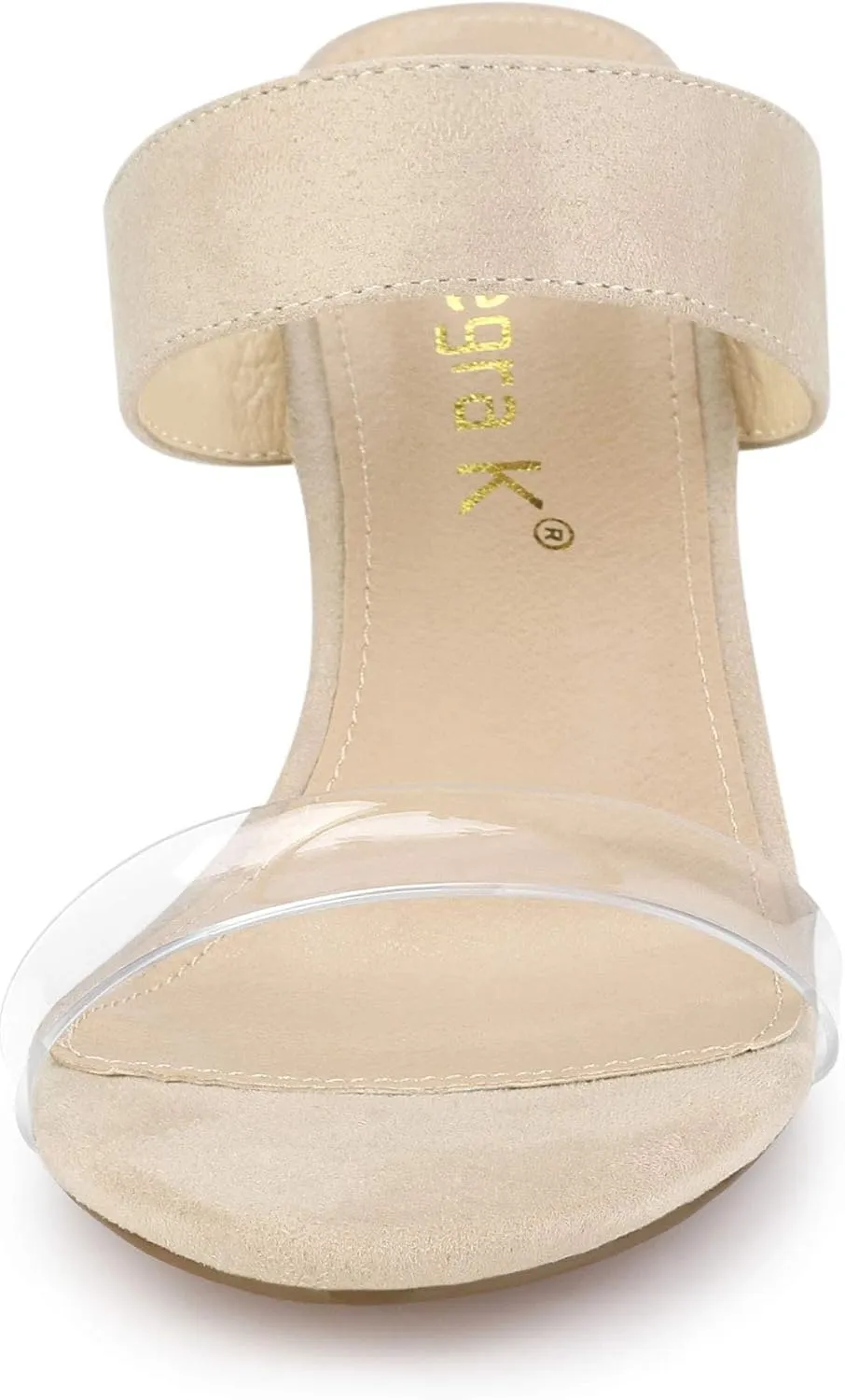 Allegra K Women's Clear Strap Stiletto Heel Slides Sandals