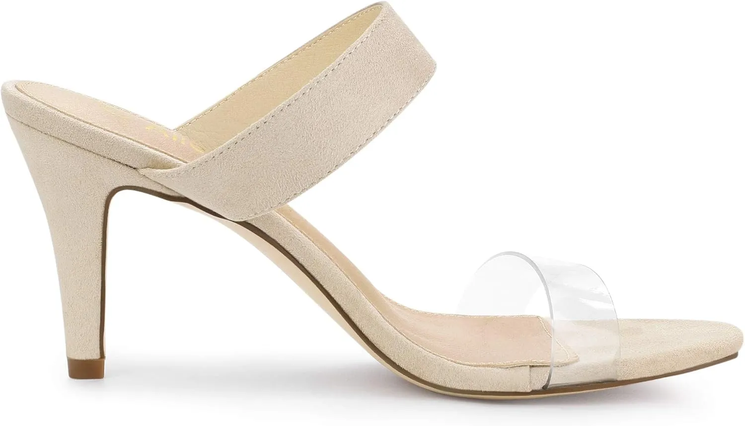 Allegra K Women's Clear Strap Stiletto Heel Slides Sandals