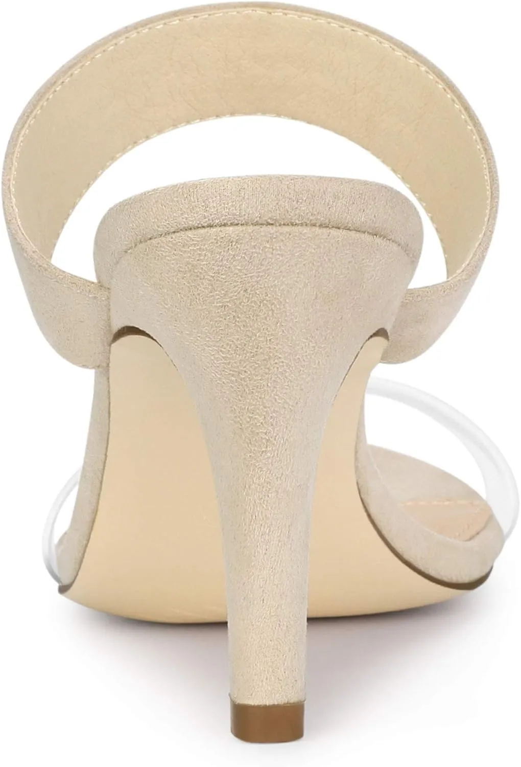Allegra K Women's Clear Strap Stiletto Heel Slides Sandals