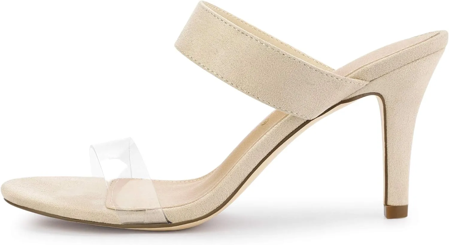Allegra K Women's Clear Strap Stiletto Heel Slides Sandals