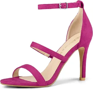 Allegra K Women's Open Toe Triple Straps Stiletto High Heel Sandals