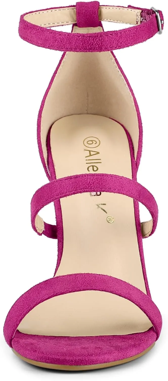 Allegra K Women's Open Toe Triple Straps Stiletto High Heel Sandals