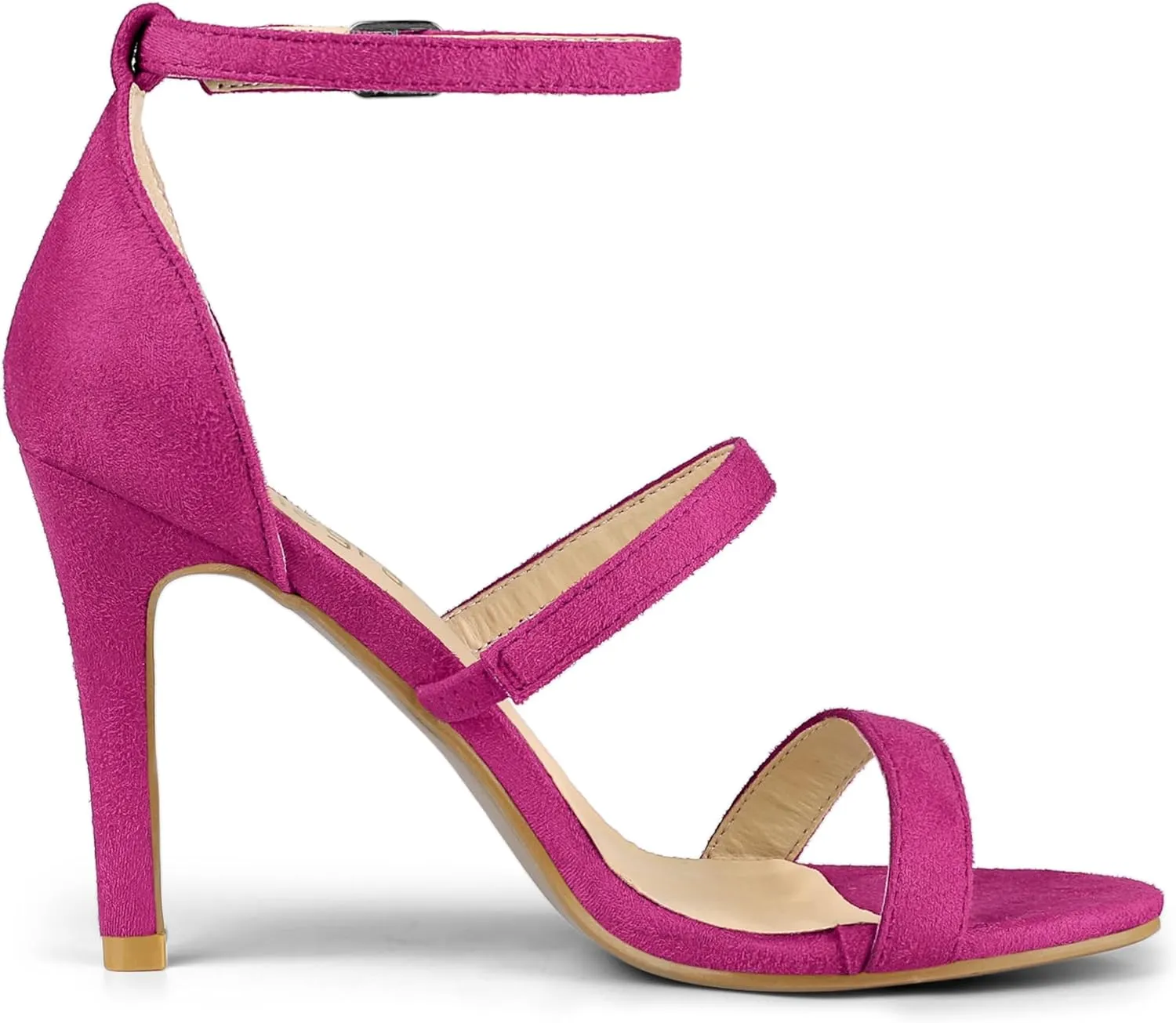 Allegra K Women's Open Toe Triple Straps Stiletto High Heel Sandals