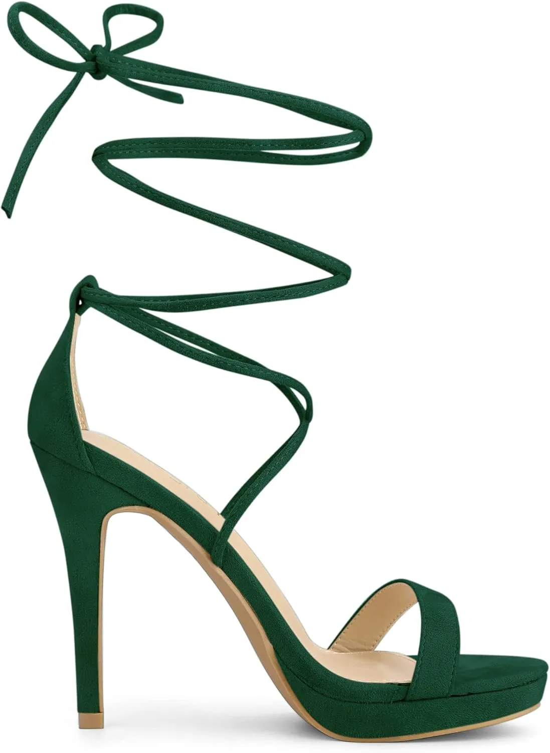 Allegra K Women's Platform Stiletto Heels Lace Up Sandals