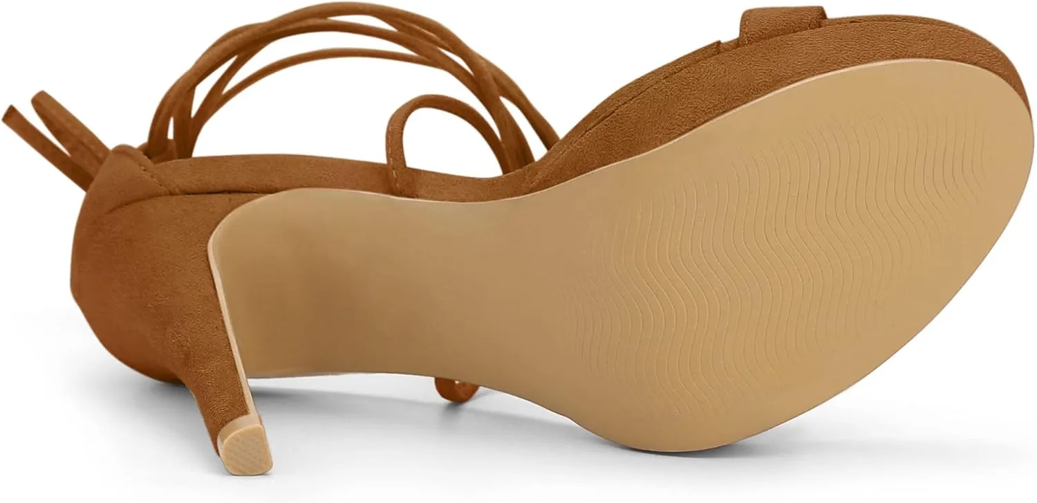 Allegra K Women's Platform Stiletto Heels Lace Up Sandals