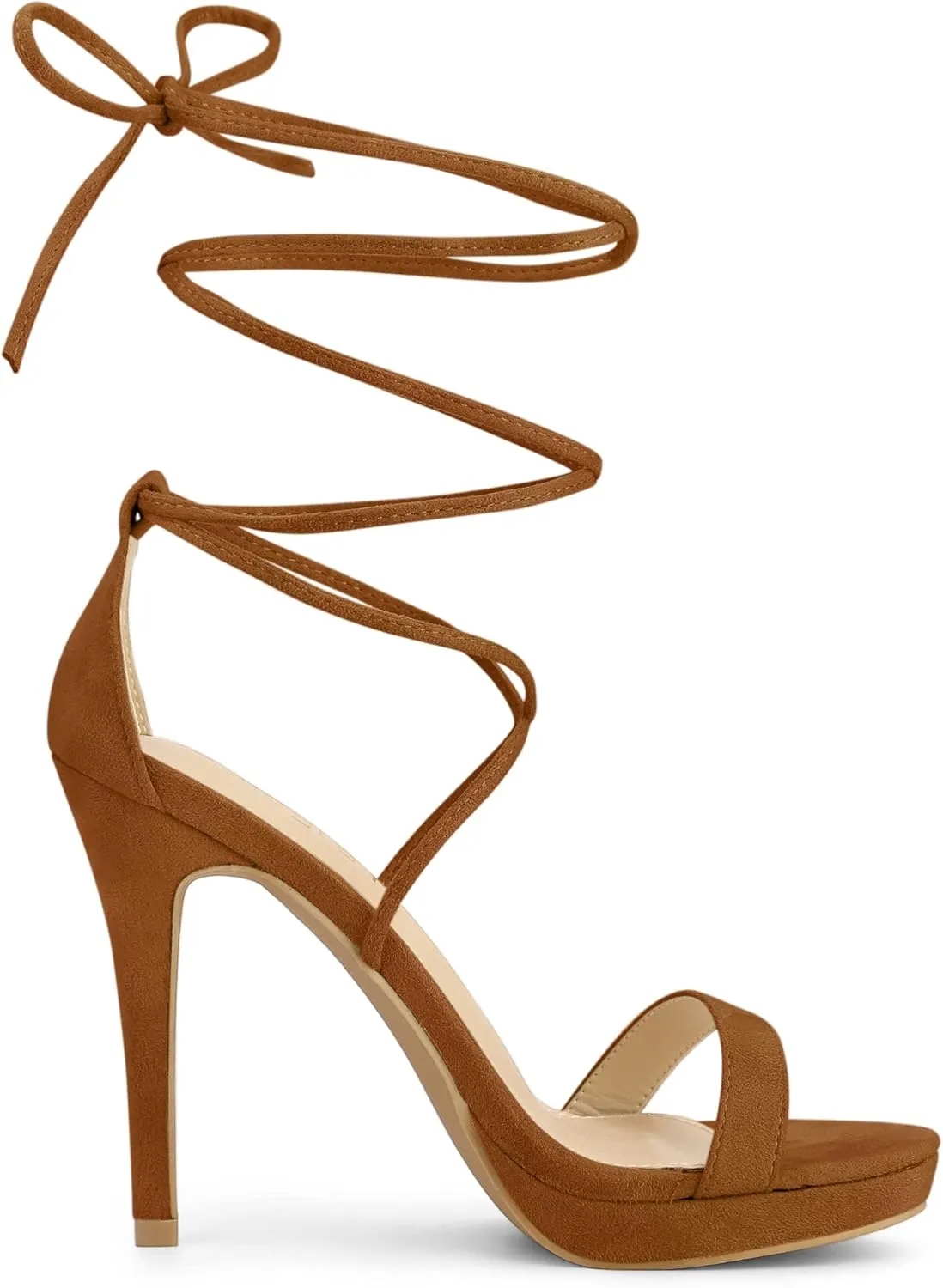 Allegra K Women's Platform Stiletto Heels Lace Up Sandals