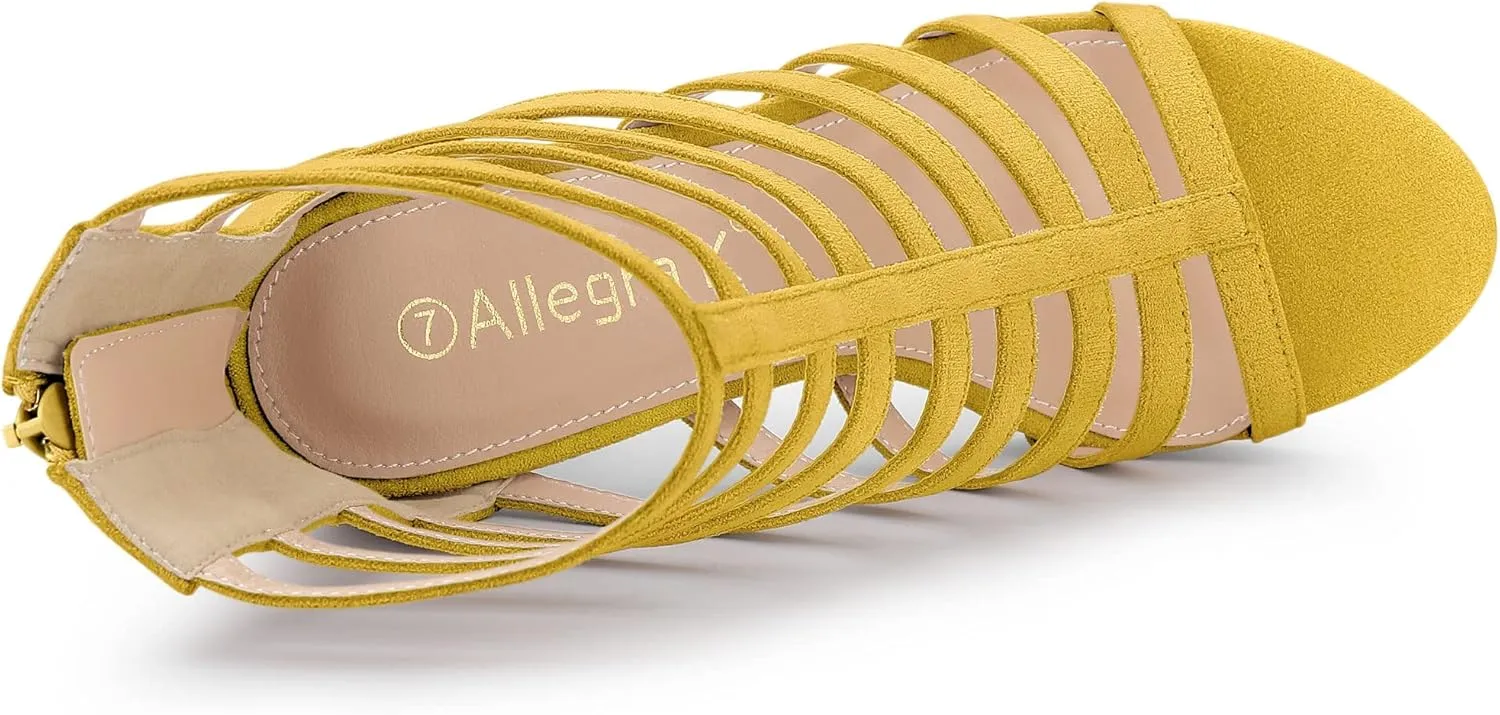 Allegra K Women's Stiletto Platform Heels Strappy Gladiator Heel Sandals