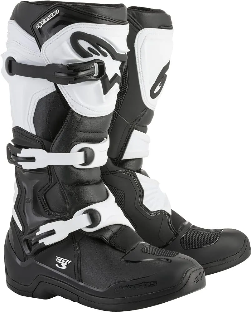 Alpinestars Tech 3 Motocross Boots, Durable & Lightweight for Off-Road Powersports, 9, Black/White