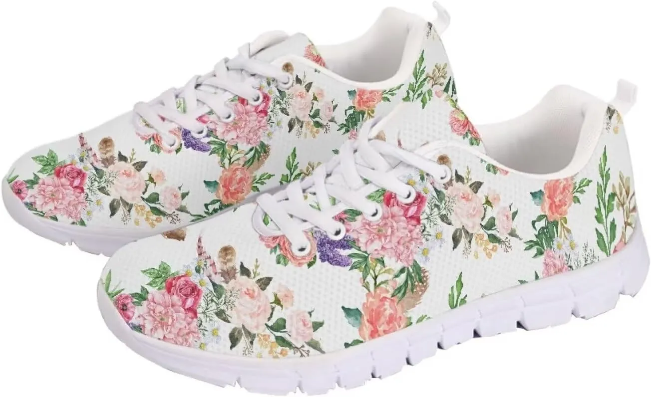 AmzPrint Women Men Shoes for Bike Work Nursing Restaurants Walking Sneakers White Sole Running Shoes for Women Men Sneakers