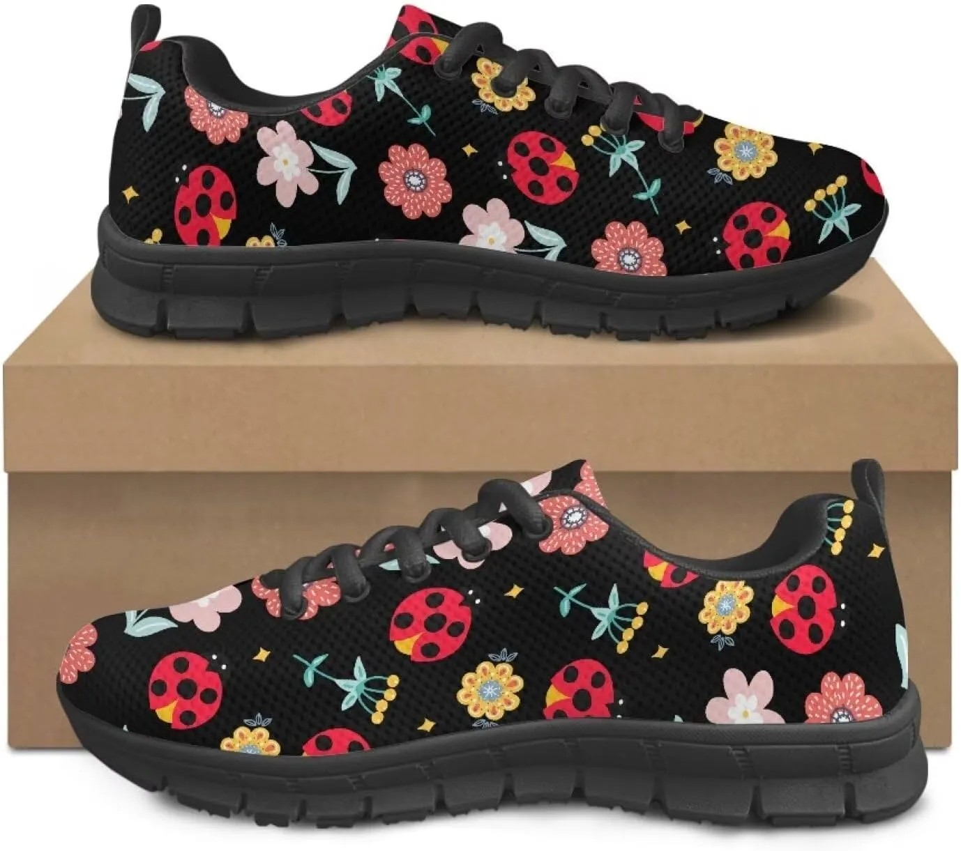 AmzPrint Women Men Shoes for Bike Work Nursing Restaurants Walking Sneakers White Sole Running Shoes for Women Men Sneakers