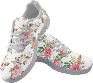 AmzPrint Women Men Shoes for Bike Work Nursing Restaurants Walking Sneakers White Sole Running Shoes for Women Men Sneakers