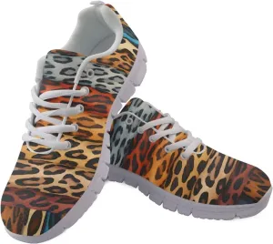 AmzPrint Women Men Workout Athletic Trainer Hiking Camping Walking Sneaker White Sole Shoes for Men Women Shoes Size 5.5-13.5