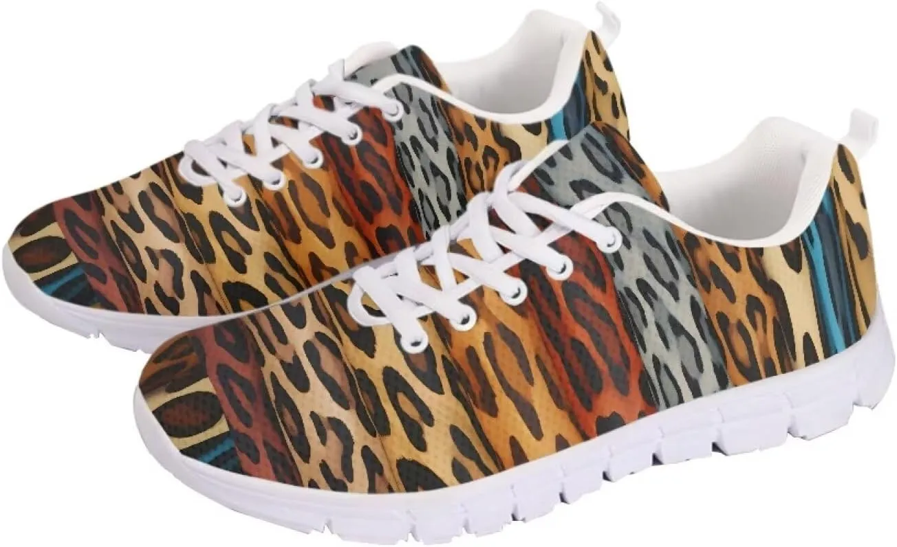 AmzPrint Women Men Workout Athletic Trainer Hiking Camping Walking Sneaker White Sole Shoes for Men Women Shoes Size 5.5-13.5