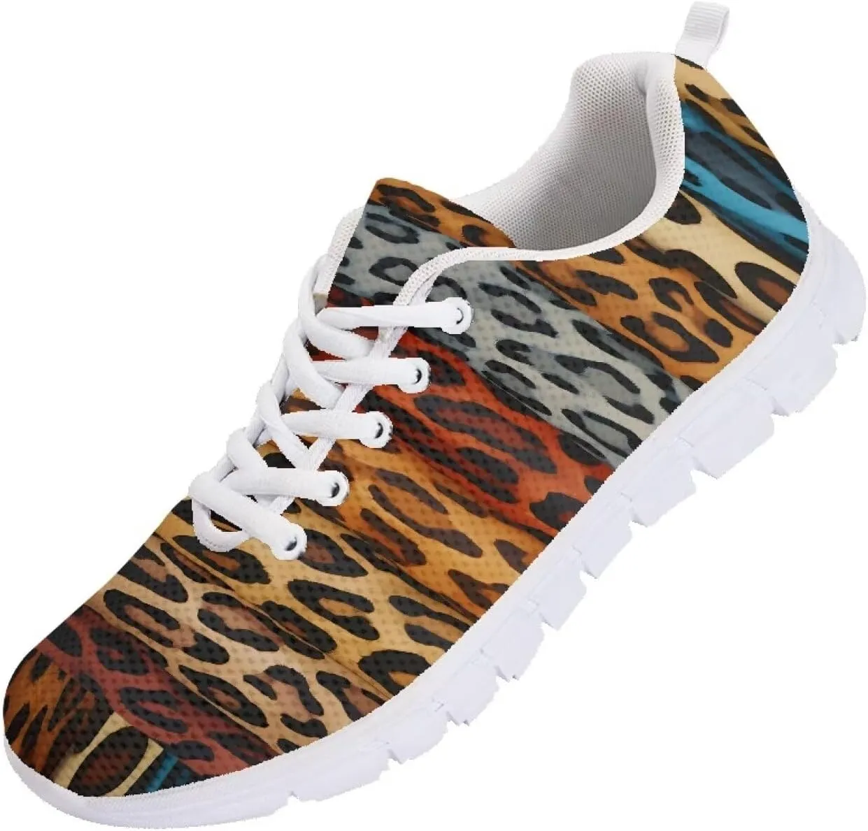 AmzPrint Women Men Workout Athletic Trainer Hiking Camping Walking Sneaker White Sole Shoes for Men Women Shoes Size 5.5-13.5