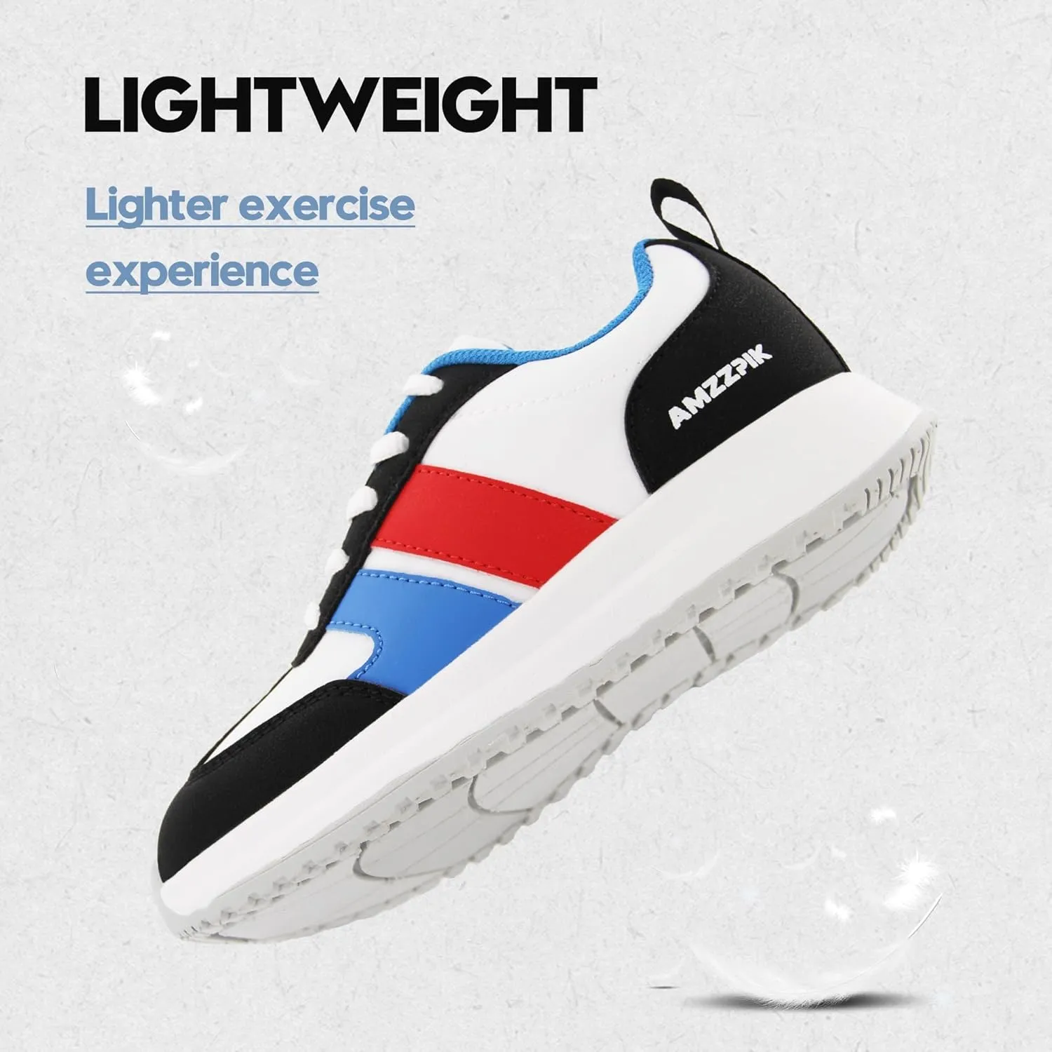 AMZZPIK Boys Girls Running Shoes Kids Lightweight Tennis Sneakers Lace-Up Athletic for Little Kid Everyday Wear