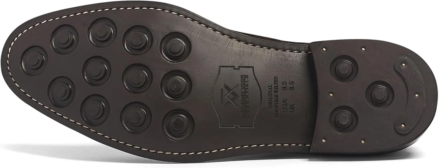 Anthony Veer Wilson Chukka Boots for Men | Pull-up Dress Boot | Goodyear Welt Construction | Durable Rubber Outsole & Cushioned Footbed | Full Grain Calfskin Leather/Suede Upper