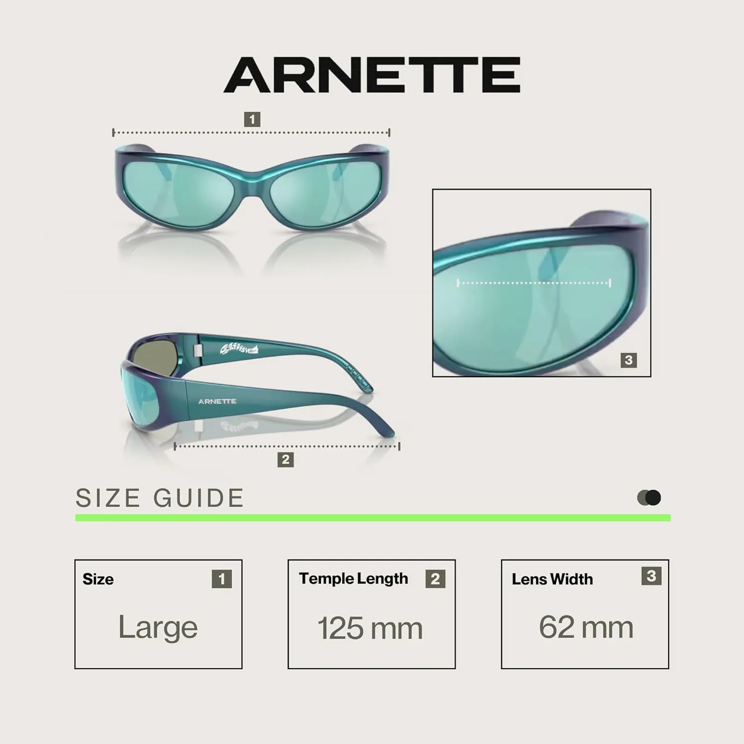 ARNETTE Catfish AN4302 Rectangular Sunglasses for Men for Women   BUNDLE With Designer iWear Complimentary Eyewear Kit