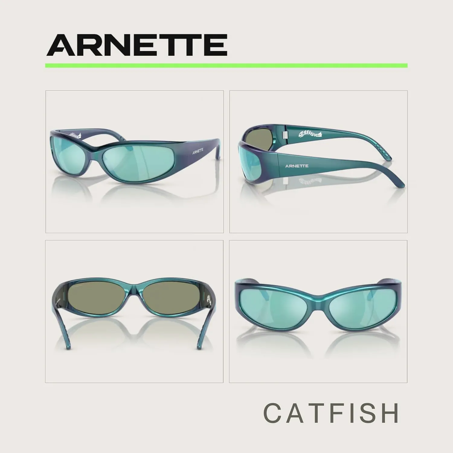 ARNETTE Catfish AN4302 Rectangular Sunglasses for Men for Women   BUNDLE With Designer iWear Complimentary Eyewear Kit
