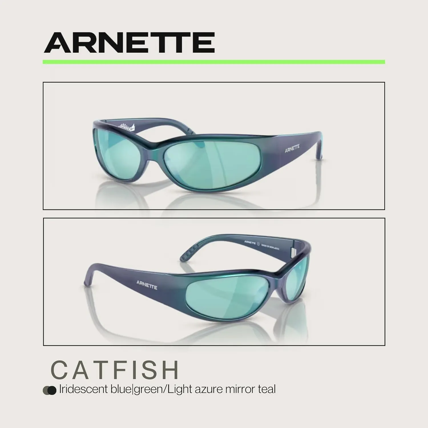 ARNETTE Catfish AN4302 Rectangular Sunglasses for Men for Women   BUNDLE With Designer iWear Complimentary Eyewear Kit