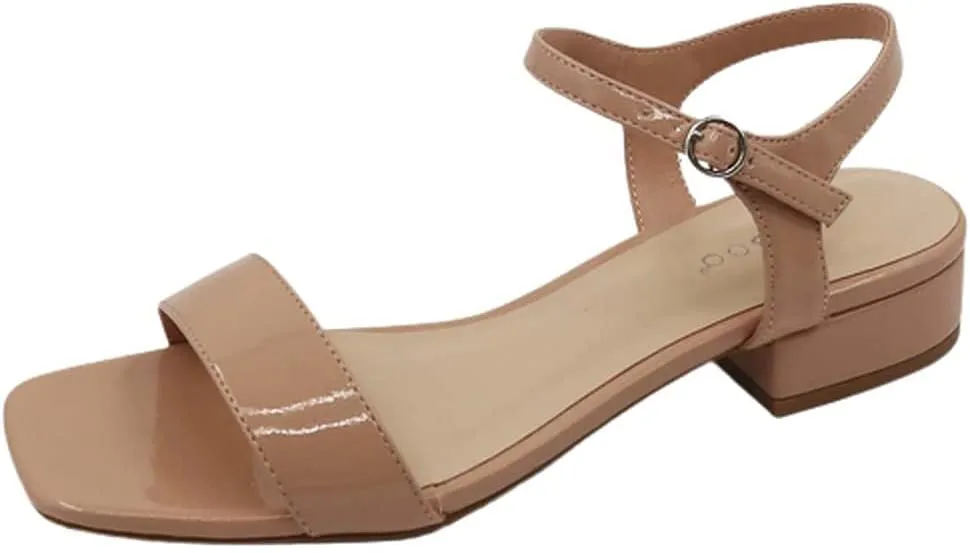 BAMBOO Women's Mid block heel sandal