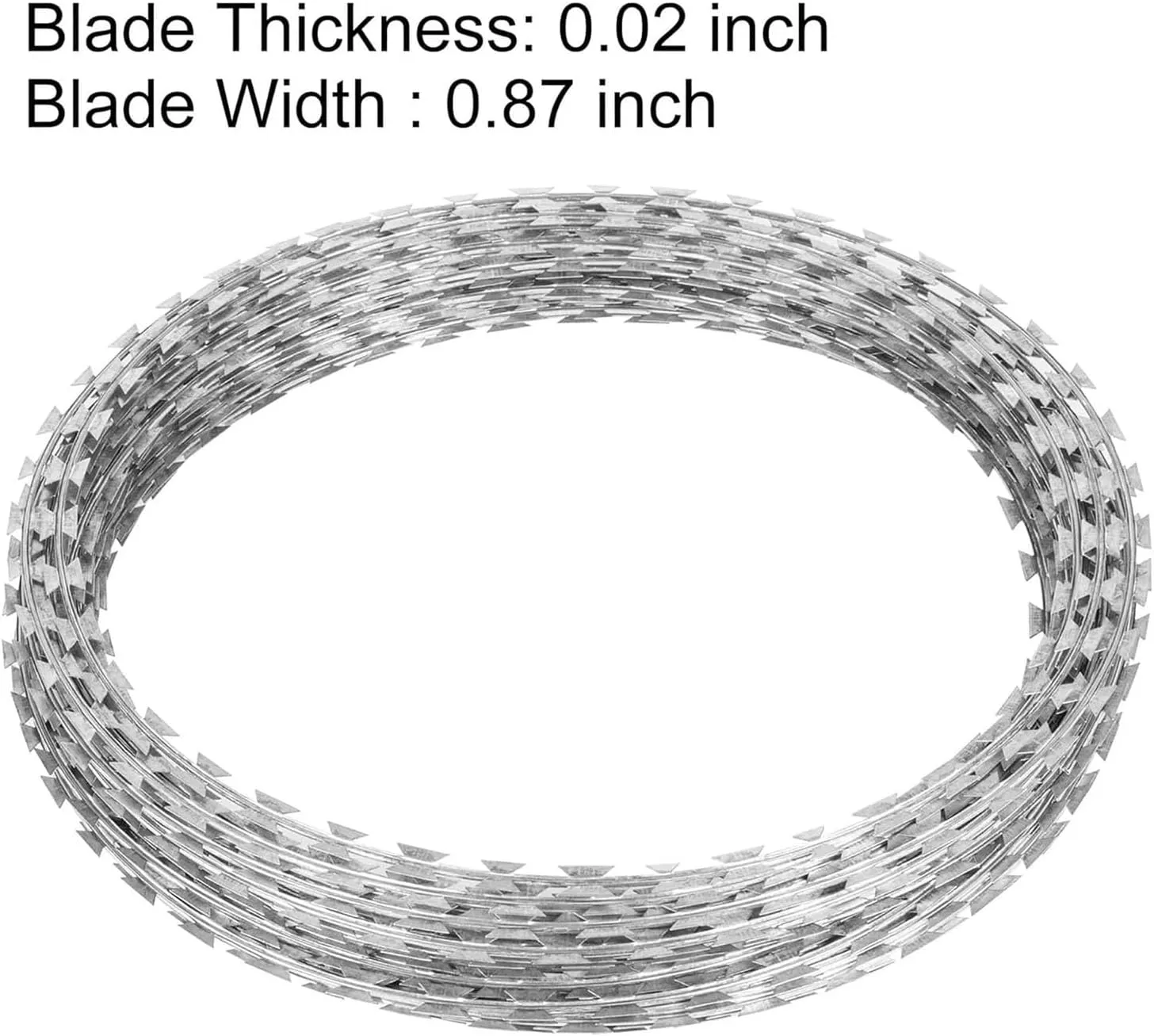 Barbed Clip Rope, Razor Wire, Galvanized Barbed Wire, Razor Wire Fence for Guardrail Home Garden Blade Wire Fence(229.6FT/70m)