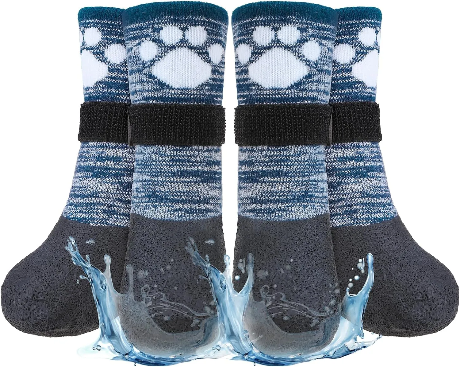 BEAUTYZOO Anti Slip Dog Socks Boots, Dog Shoes for Hot/Cold Pavement Snow Rain Days,Waterproof Grip Dog Booties Paw Protector for Hardwood Floor, Prevent Licking for Small Medium Large Senior Old Dogs