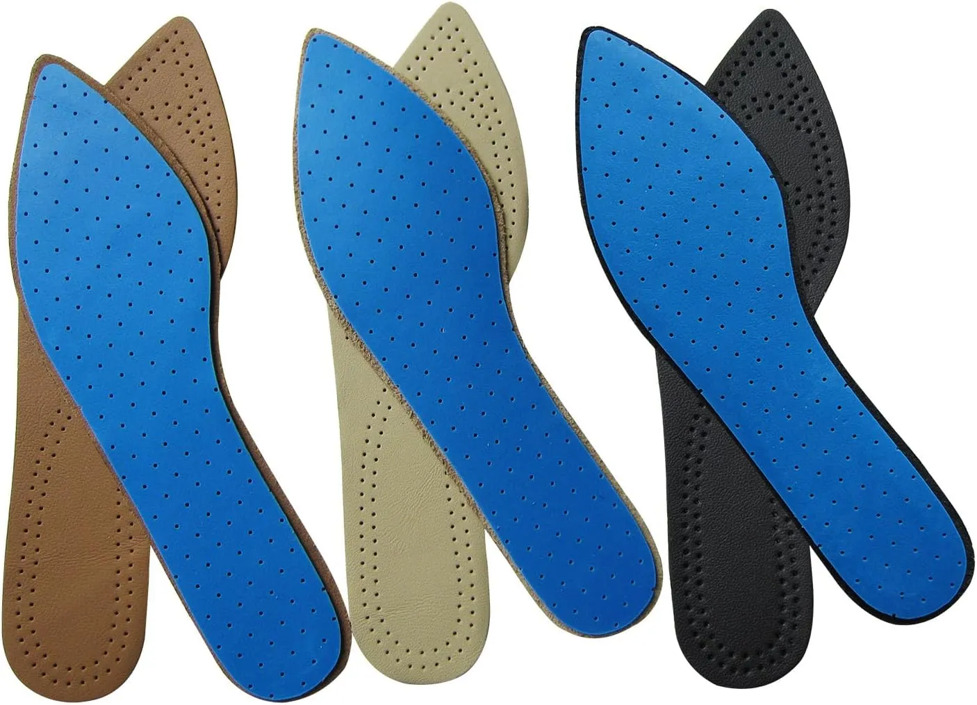 Bellcon Leather Inserts for Women High Heels Thin Leather Shoes Insoles for Women Pointed Shoes Sole Liners Replacement for Boots Nonslip Shoes Pads, 3 Pairs/Womens 9-10 M US