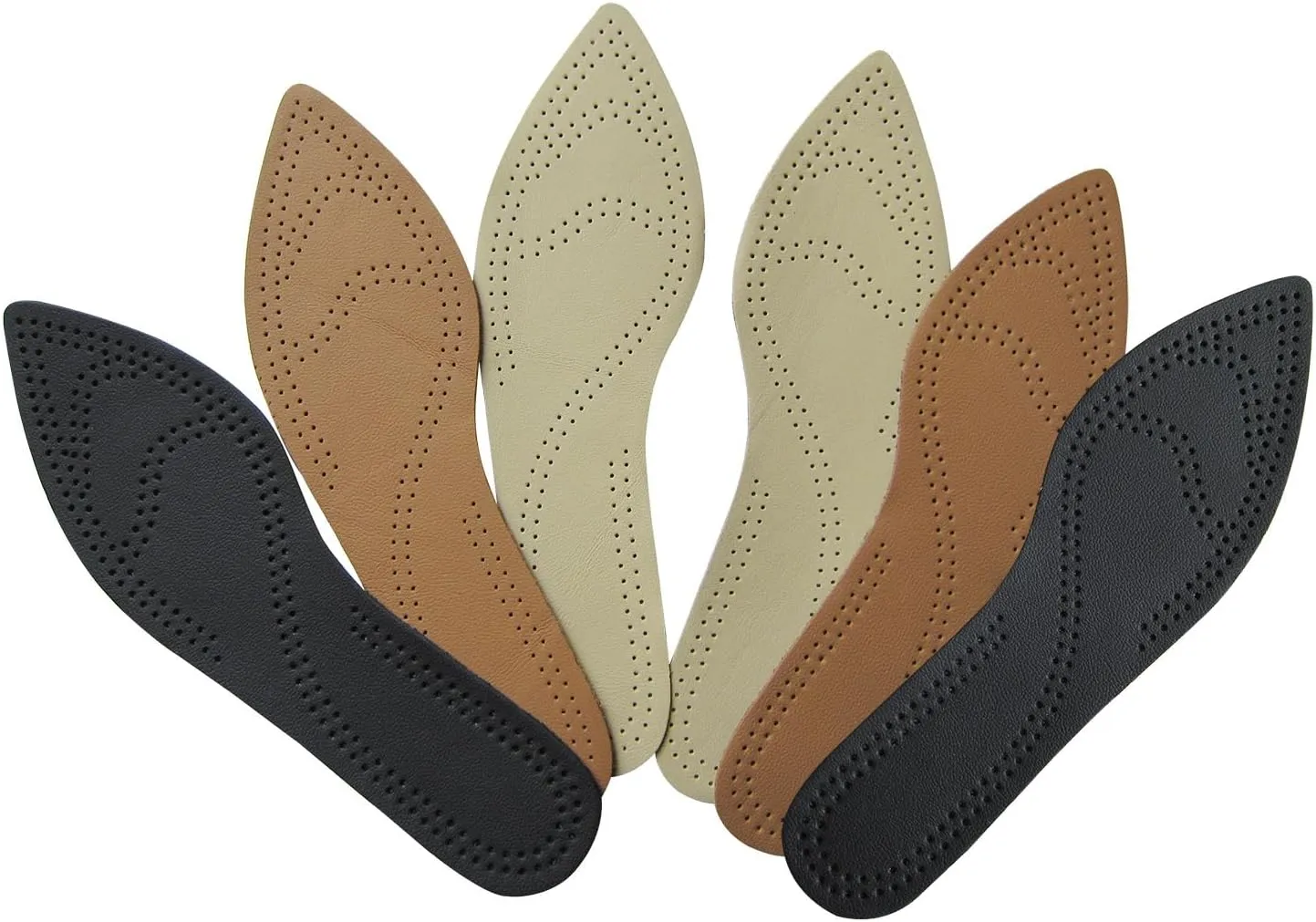 Bellcon Leather Inserts for Women High Heels Thin Leather Shoes Insoles for Women Pointed Shoes Sole Liners Replacement for Boots Nonslip Shoes Pads, 3 Pairs/Womens 9-10 M US