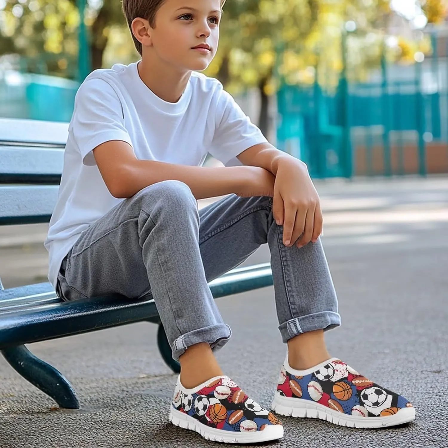 Big Kids Sneakers Fashion Boys Tennis Shoes Breathable School Shoes
