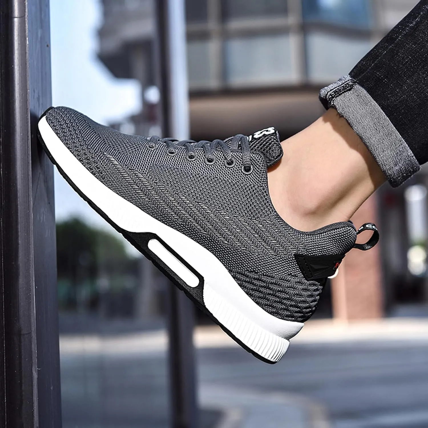 BMINFEE Men's Invisible Height Increasing Elevator Shoes Lightweight Sport Shoes Height-Boosting Breathable Lace up Sneakers 2.4 Inches