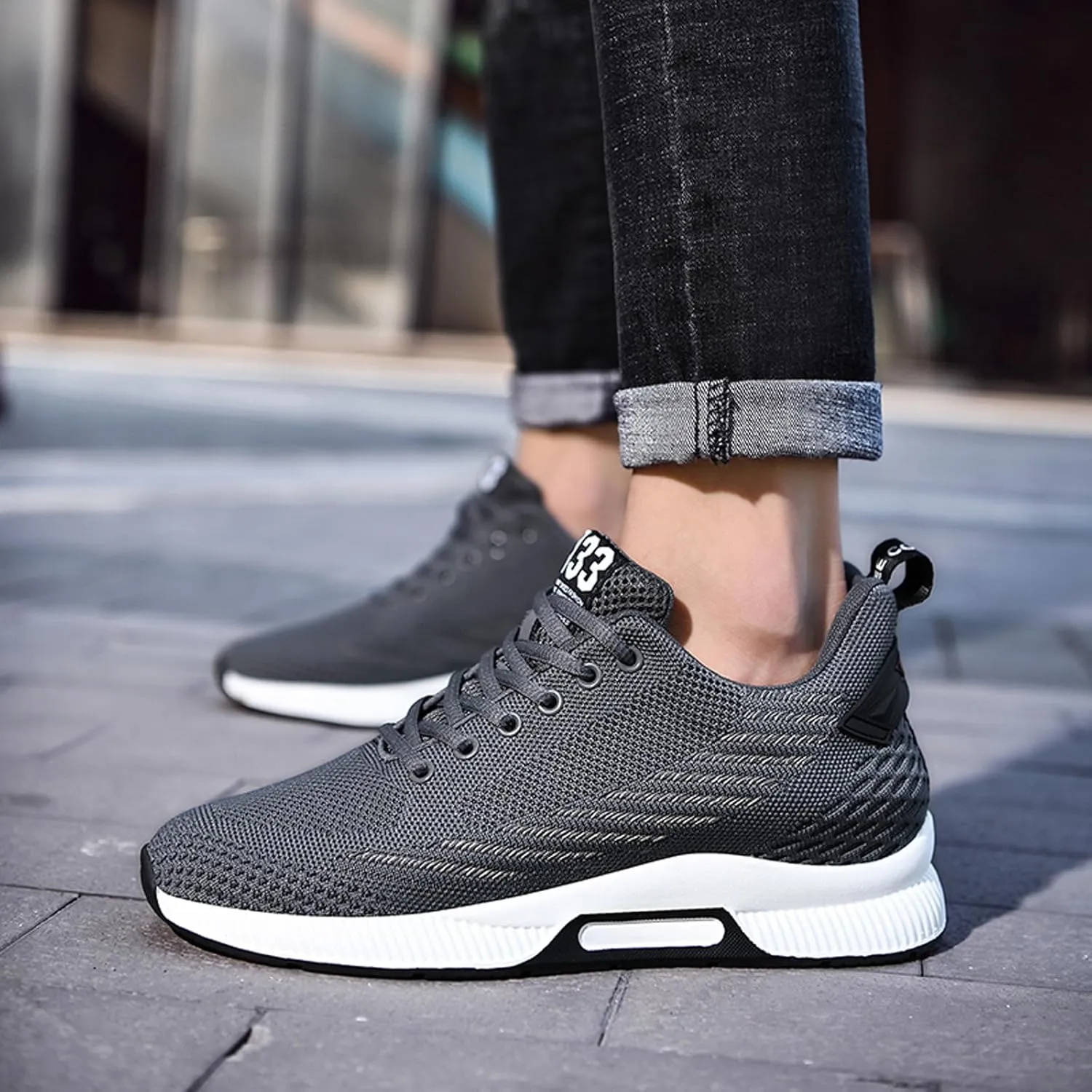 BMINFEE Men's Invisible Height Increasing Elevator Shoes Lightweight Sport Shoes Height-Boosting Breathable Lace up Sneakers 2.4 Inches