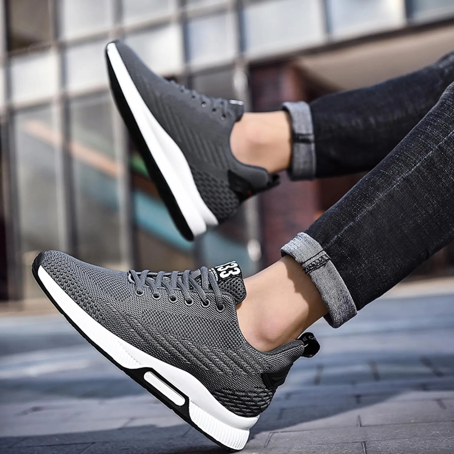 BMINFEE Men's Invisible Height Increasing Elevator Shoes Lightweight Sport Shoes Height-Boosting Breathable Lace up Sneakers 2.4 Inches