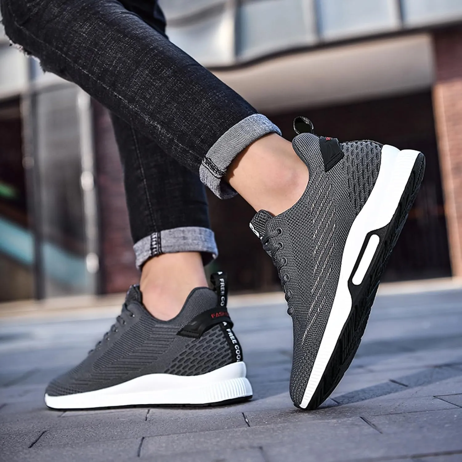 BMINFEE Men's Invisible Height Increasing Elevator Shoes Lightweight Sport Shoes Height-Boosting Breathable Lace up Sneakers 2.4 Inches