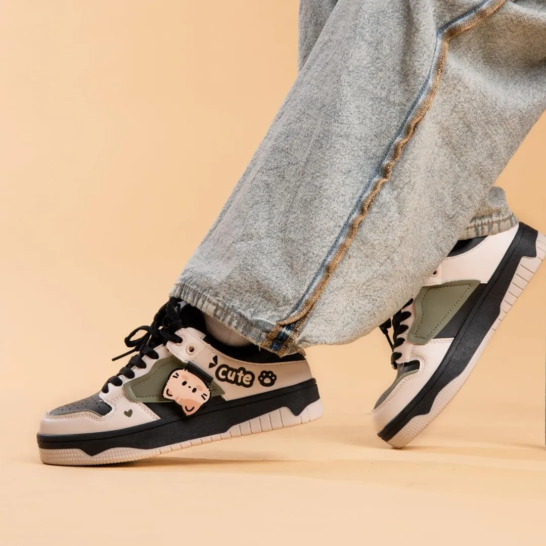 Bobo's House Ultra Cute Neko Chunky Sneakers Unisex Kawaii Cat Design Vegan Leather Platform Shoes