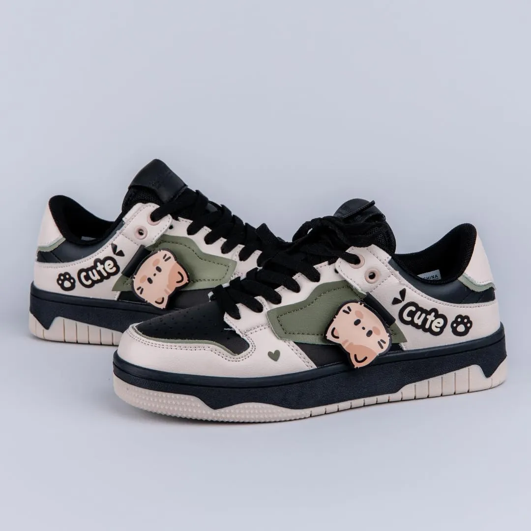 Bobo's House Ultra Cute Neko Chunky Sneakers Unisex Kawaii Cat Design Vegan Leather Platform Shoes
