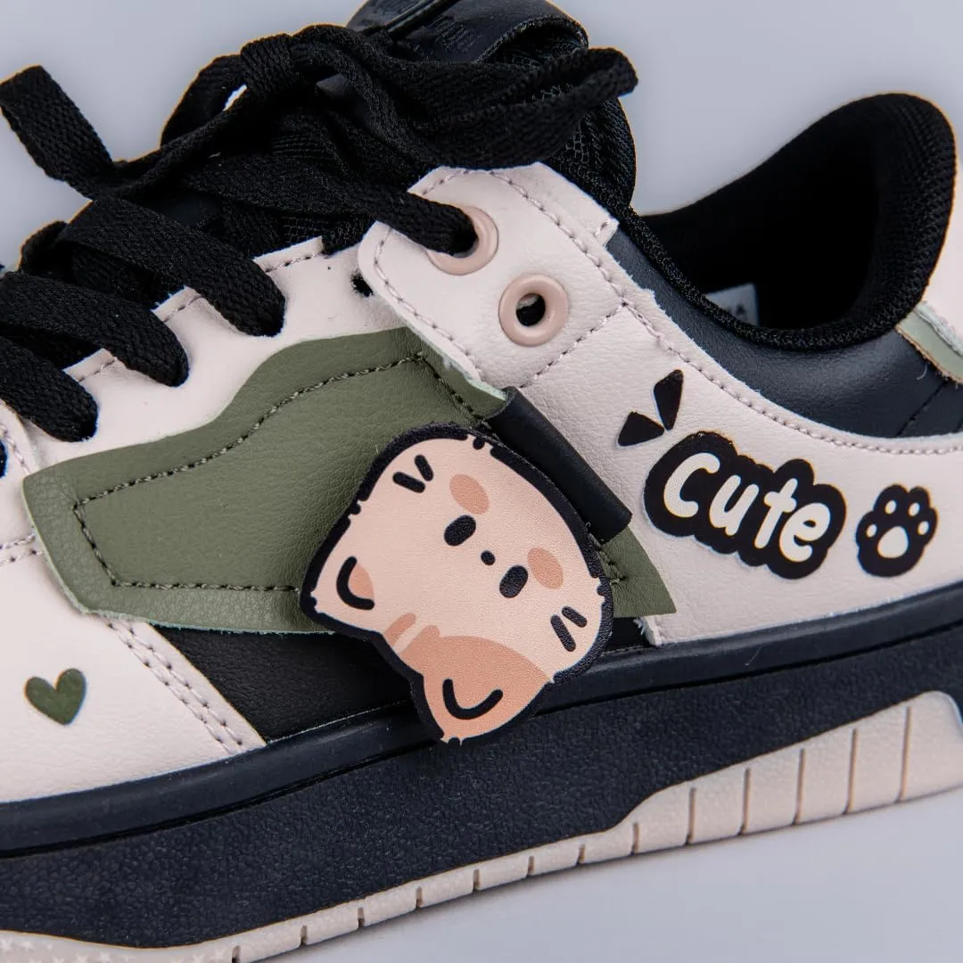 Bobo's House Ultra Cute Neko Chunky Sneakers Unisex Kawaii Cat Design Vegan Leather Platform Shoes