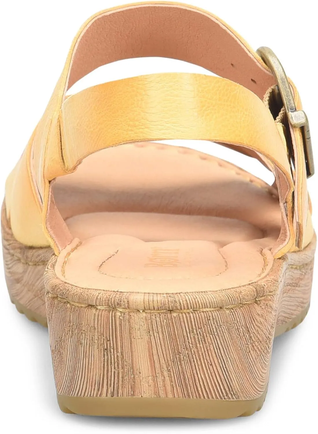 BORN Womens Buckle Leather Flatform Sandals