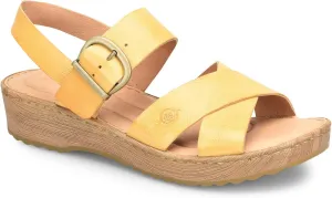 BORN Womens Buckle Leather Flatform Sandals