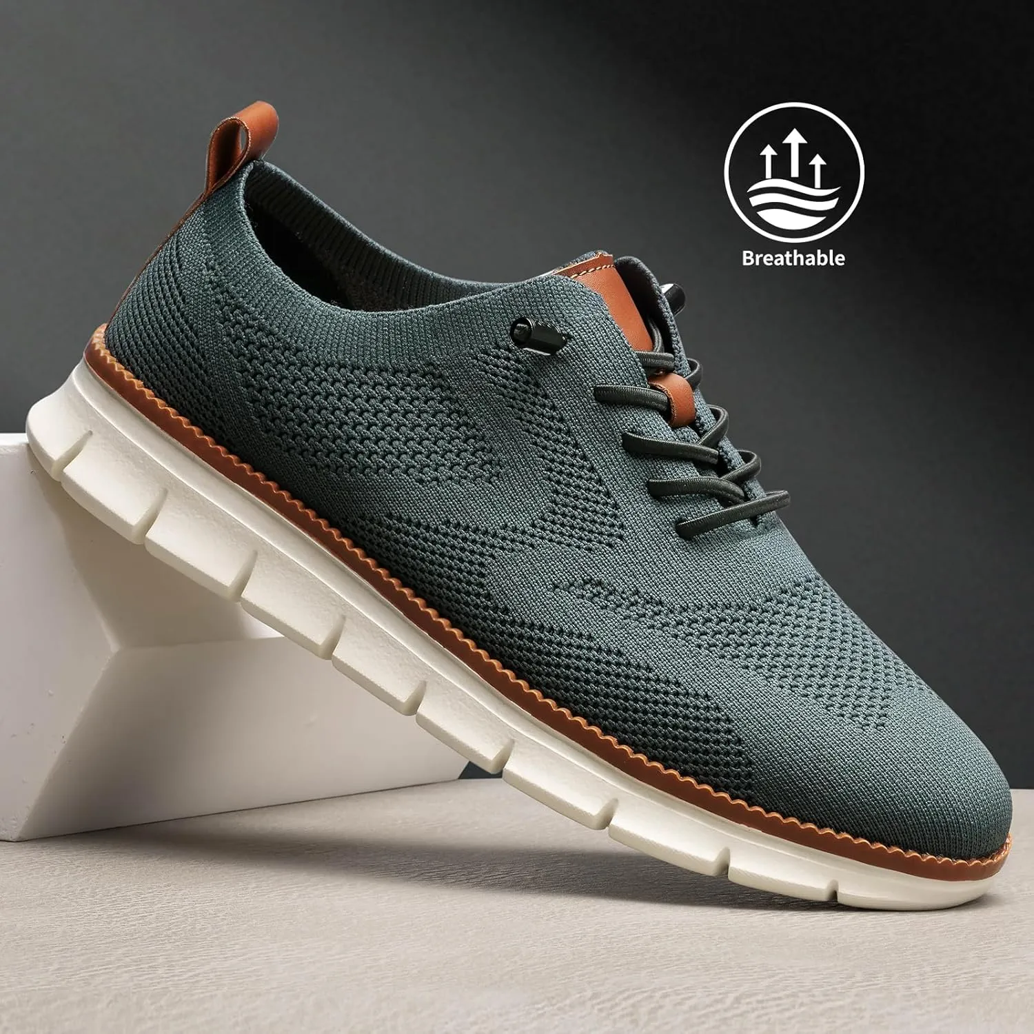 Breeze Shoes for Men,Business Casual Shoes Mens,Comfortable Breeze Urban Shoe for Men,Oxfords Mesh Dress Sneakers,Breathable Upper Wearbreeze Footwear,Lace-Up Lightweight Tennis Walking Shoe