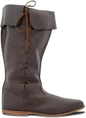 British Renaissance Style Medieval Pirate Boots Knight Boots Western Cowboy Boots PU Leather Retro Men Elf Prince Bandage Goth Shoes - Lace Up Ankle Boots Cosplay Costumes(US 11.5, Brown)